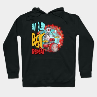 Cool Drummer Skull Hoodie